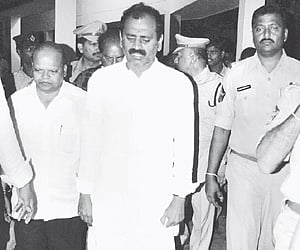 Former TTD chairman B Karunakar Reddy being taken to SVRR government hospital in Tirupati on Tuesday.