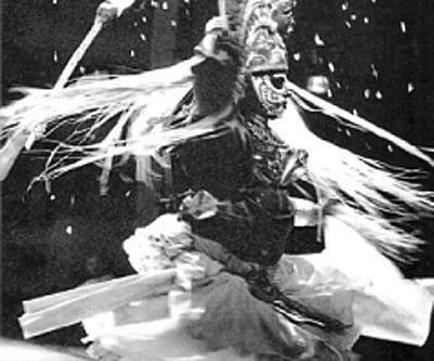 A temple ritual on a moonlit night