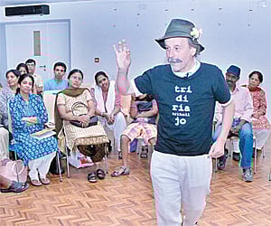 The storytelling session in progress | a raja CHIDAMBARAM