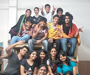 Commerce students of Chettinad Vidyashram, who organised the ‘Untamed Forest’ maze, with their teacher Mala Jayashree | Shalini Illanahai