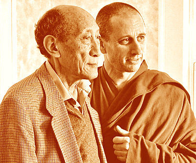 Nicholas Vreeland with his guru Rato Khyongla Rinpoche