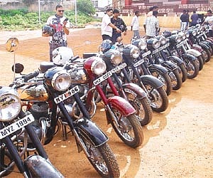 Bikes displayed at International Jawa and Yezdi Day held in Bangalore.