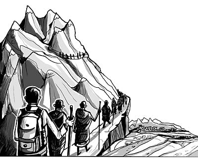 Teetering on the edge of a glacier