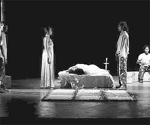 Anti-clockwise from top left: Dr Rajkumar, B V Karanth. Vishnuvardhan, K V Subbanna, P Lankesh, Rajendra Singh Babu, Chandrashekhara Kambara, Master H