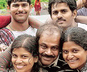File photo of Rajendra Prasad (centre), a victim, with his family.