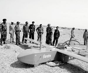Army officials inspecting unmanned aerial vehicle Nishant during its confirmatory trials at Pokhran | Ministry of Defence