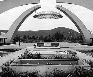 The Nijalingappa Memorial being built at Seebar village near Chitradurga city.