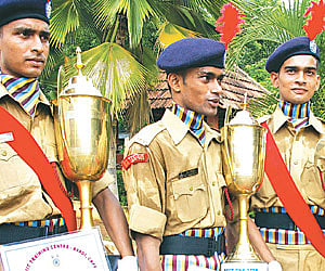 Newly-recruited Goa police constables during the passing out ceremony.