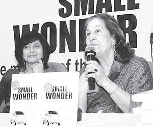 Bilkis Latif in conversation with the author Christabelle Noronha of Small Wonder at a bookstore in the city rcently