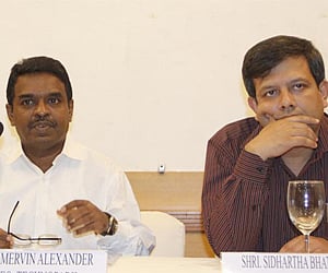 Binu Pazhoor, CEO, Cyberpark, Kozhikode; Mervin Alexander, CEO Technopark, Thiruvananthapuram, and Siddhartha Bhattacharya, CEO Infopark, Kochi, at th