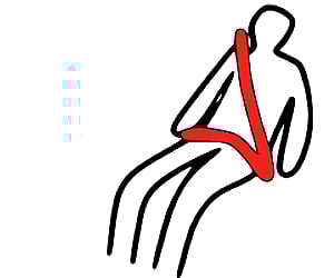 A 3-point seat belt 