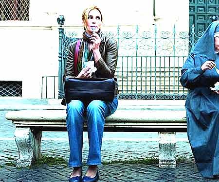 The promotional poster of 'Eat Pray Love'.