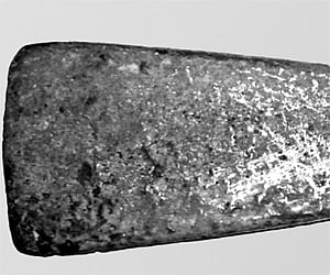 Copper axe belonging to Chalcolthic age found at Ajjigudda near Garga of Hosadurga taluk|Express Photo.