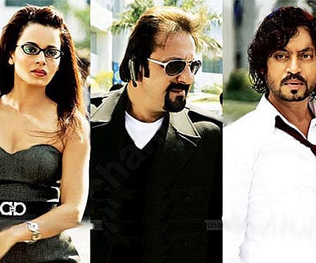 The poster of 'Knock Out' with Sanjay Dutt and Irrfan Khan in the lead roles.
