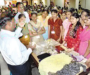 Students at a silk awareness programme