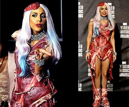chinese dress ladies Lady Gaga in Meat Dress 296 Celebrity Cutout – LifesizeCutouts main image 1