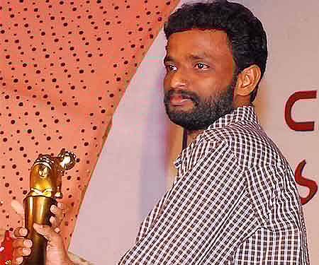 Director Pandiraj winning the Golden Elephant award for his film 'Pasanga' in 2009(Pic: ENS).