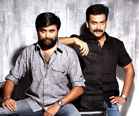 Sasikumar and Prithviraj, from the poster of 'Master'.
