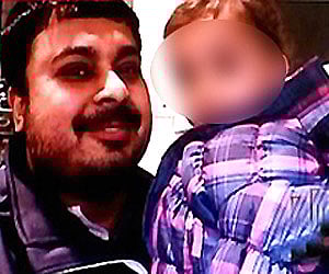 A screen grab of Anurup Bhattacharya with his kid.