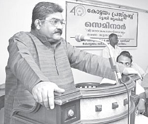 D Babu Paul inaugurating a seminar on ‘Right to Information Act and Transparency’ organised by Kottayam Press Club as part of its ruby jubilee celebra