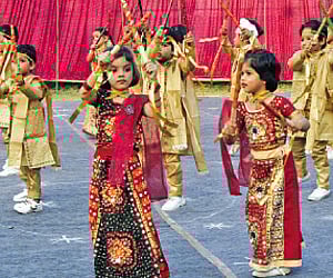 Children performing at the Prep Annual Day function of Ruchika Preschool in Bhubaneswar on Sunday. I Expressphoto