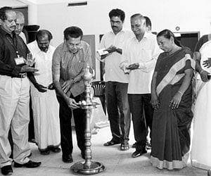 Dr C P Aravindakshan inaugurating the district-level inter-school quiz contest at Our Public School, Kazhakoottam on Monday.