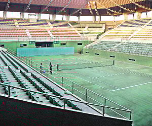 Snapshot of the SAAP tennis court at the Lal Bahadur Shastri Stadium