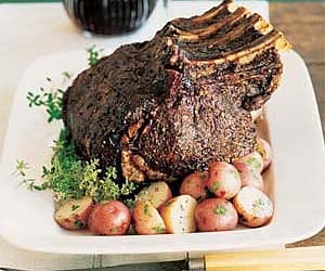 Standing rib roast of beef.