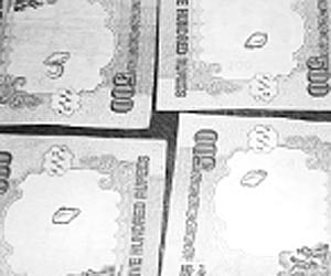Currency notes with conch symbol in circulation