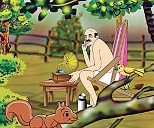 A scene from the animation movie Bhoomiyude Avakashikal