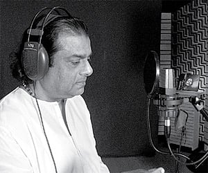 Actor Sarath Kumar and wife Radhika pay tributes to  Gandhimathi (inset) in the city on Friday | Express