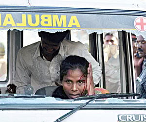 mindless violence: An ambulance shifting out the wounded bears the brunt of mob fury in Paramakudi | Express