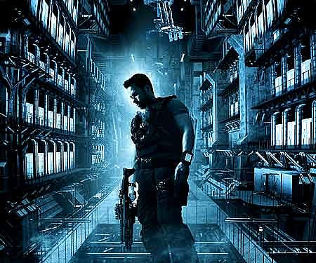 The poster of 'Lockout'.