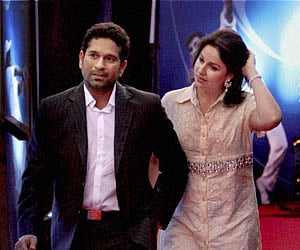 Sachin Tendulkar along with his wife Anjali Tendulkar (File photo: PTI)