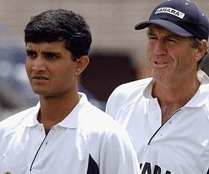 Former India coach John Wright and former Indian skipper Sourav Ganguly. (Photo: Getty Images)