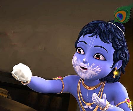 The promotional poster of 'Little Krishna'.