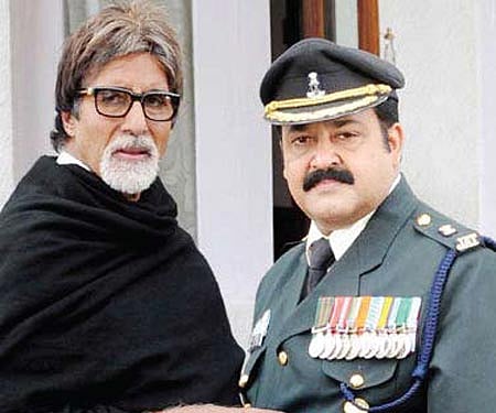 Amitabh Bachchan and Mohanlal in 'Kandahar' (Pic: ENS).