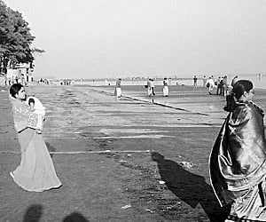 Visitors at the Dagara beach in Balasore.