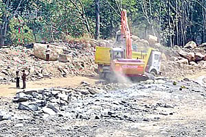 A stone quarry located at Kattachal Araganadu in Nagercoil