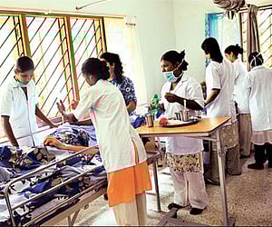 (Above) Nurses busy at work. (Right) Roshan Jacob | NAGESH POLALI
