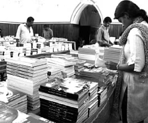 A view of the book fair being organised by State Language Institute in the city | Express