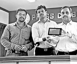 Telmoco executive director Aadith Bose, chairman Nijesh C R, Dr K C Chandrasekharan Nair and S Sreejith  with ‘Attitude Daksha’