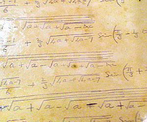 Manuscripts of mathematical genius Srinivasa Ramanujan, which will soon be digitised to make them accessible to more researchers, on display. (ENS)