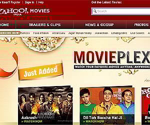 Screnshot of the Movieplex page of Yahoo! (Courtesy www.yahoo.com)