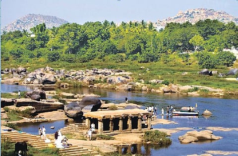 Across the river from Hampi