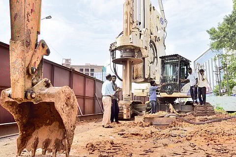 Test piling at Pathadipalam begins