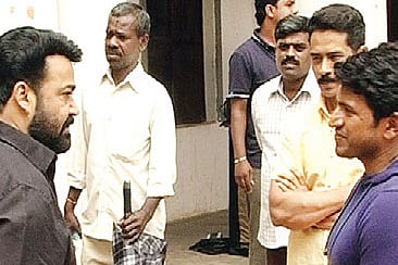 Mohanlal in Bangalore for 'Mythri'