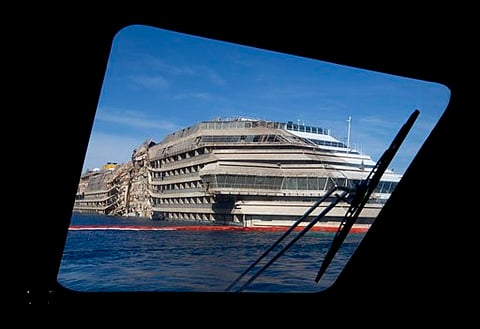 In pictures: Costa Concordia set upright
