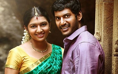 Lashmi and Vishal in the movie, Naan Sigappu Manithan. 