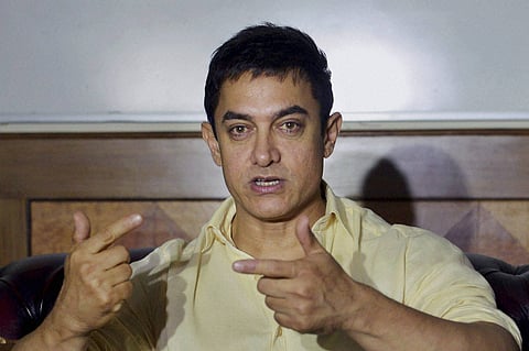 Bollywood star Aamir Khan addresses a press conference after his live show of 'Mumkin Hai' a special segment of 'Satyamev Jayate' in Bhopal on Sunday | PTI